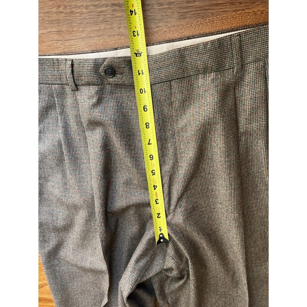 Cortina Mens Pants 36x30 Brown Wool Cashmere Pleated Dress Cuffed Made in Canada - Picture 7 of 10